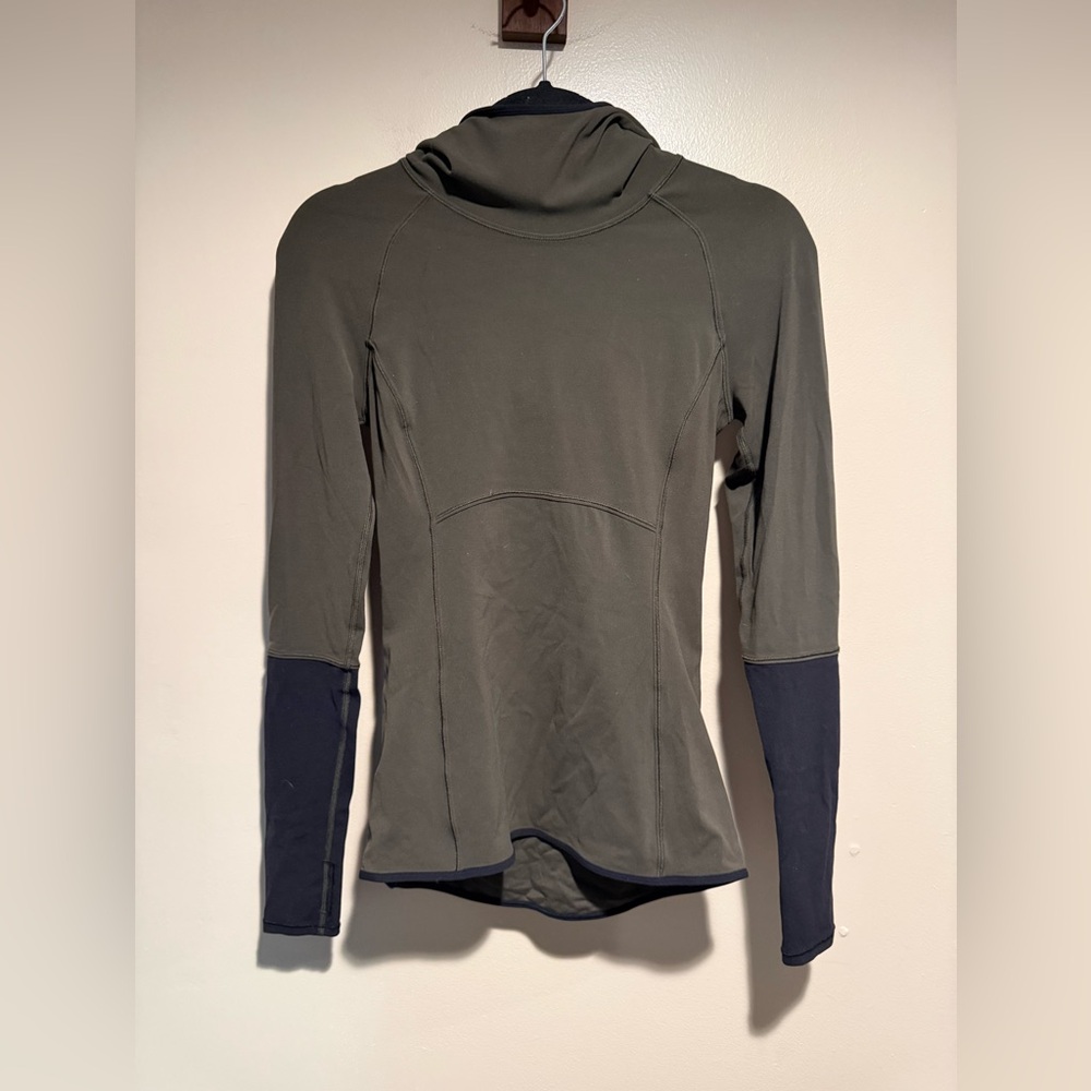 Lululemon Shape Up Pullover Green Black Hoodie nulu - Picture 3 of 9